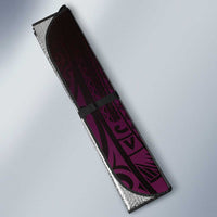 Pink Black Aloha Hawaii Auto Sun Shade Polynesian Shark Tattoo With Plumeria - Polynesian Pride