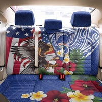 United States and Northern Mariana Islands Back Car Seat Cover USA Flag Eagle CNMI Latte Stone Tropical Flowers
