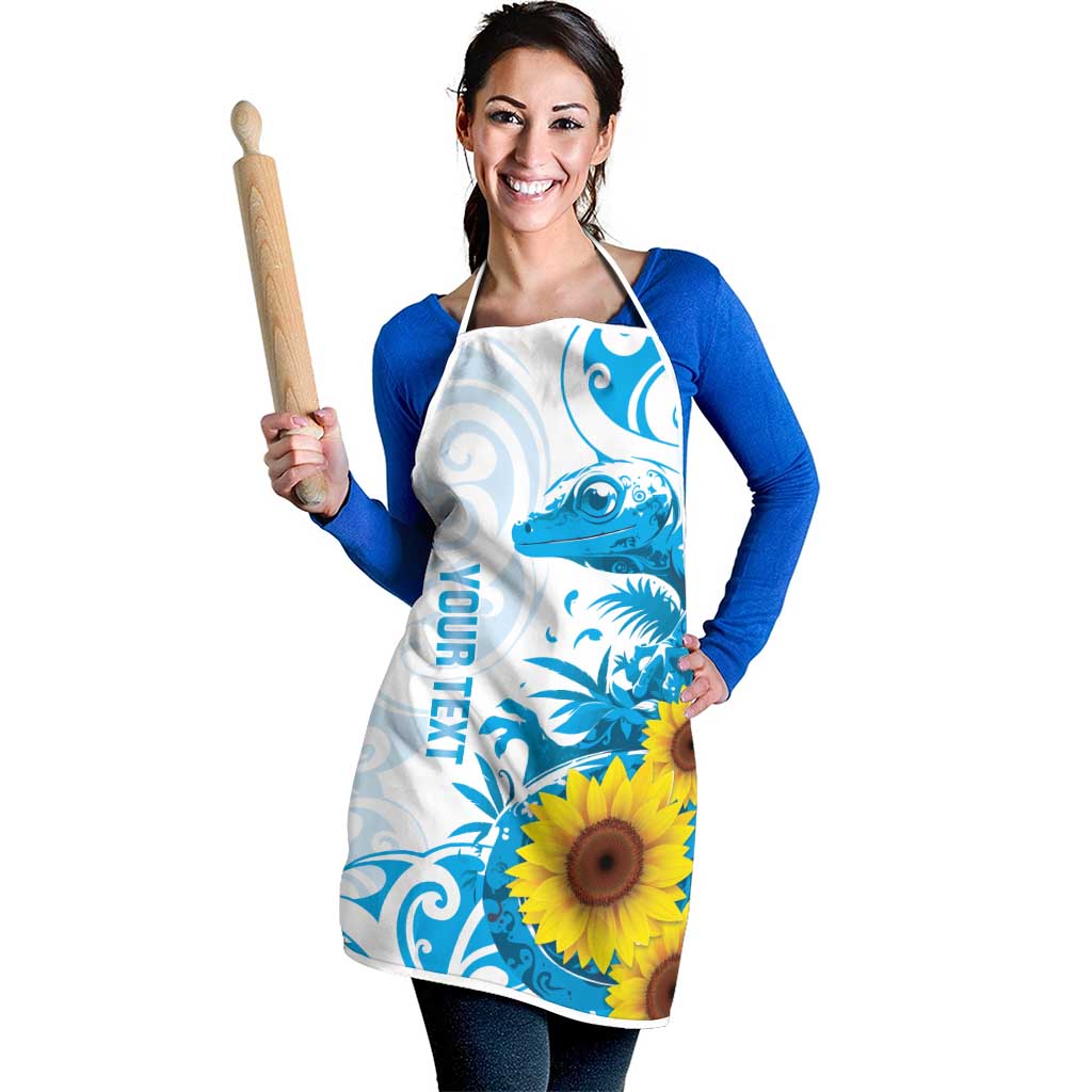 New Zealand Autism Awareness Month Apron Takiwatanga Maori Lizard With Sunflower - Polynesian Pride