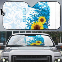 New Zealand Autism Awareness Month Auto Sun Shade Takiwatanga Maori Lizard With Sunflower - Polynesian Pride