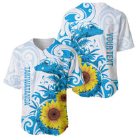 New Zealand Autism Awareness Month Baseball Jersey Takiwatanga Maori Lizard With Sunflower