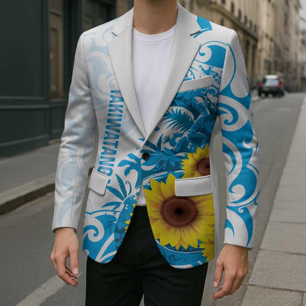 New Zealand Autism Awareness Month Blazer Takiwatanga Maori Lizard With Sunflower - Polynesian Pride