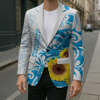 New Zealand Autism Awareness Month Blazer Takiwatanga Maori Lizard With Sunflower - Polynesian Pride