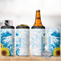New Zealand Autism Awareness Month 4 in 1 Can Cooler Tumbler Takiwatanga Maori Lizard With Sunflower