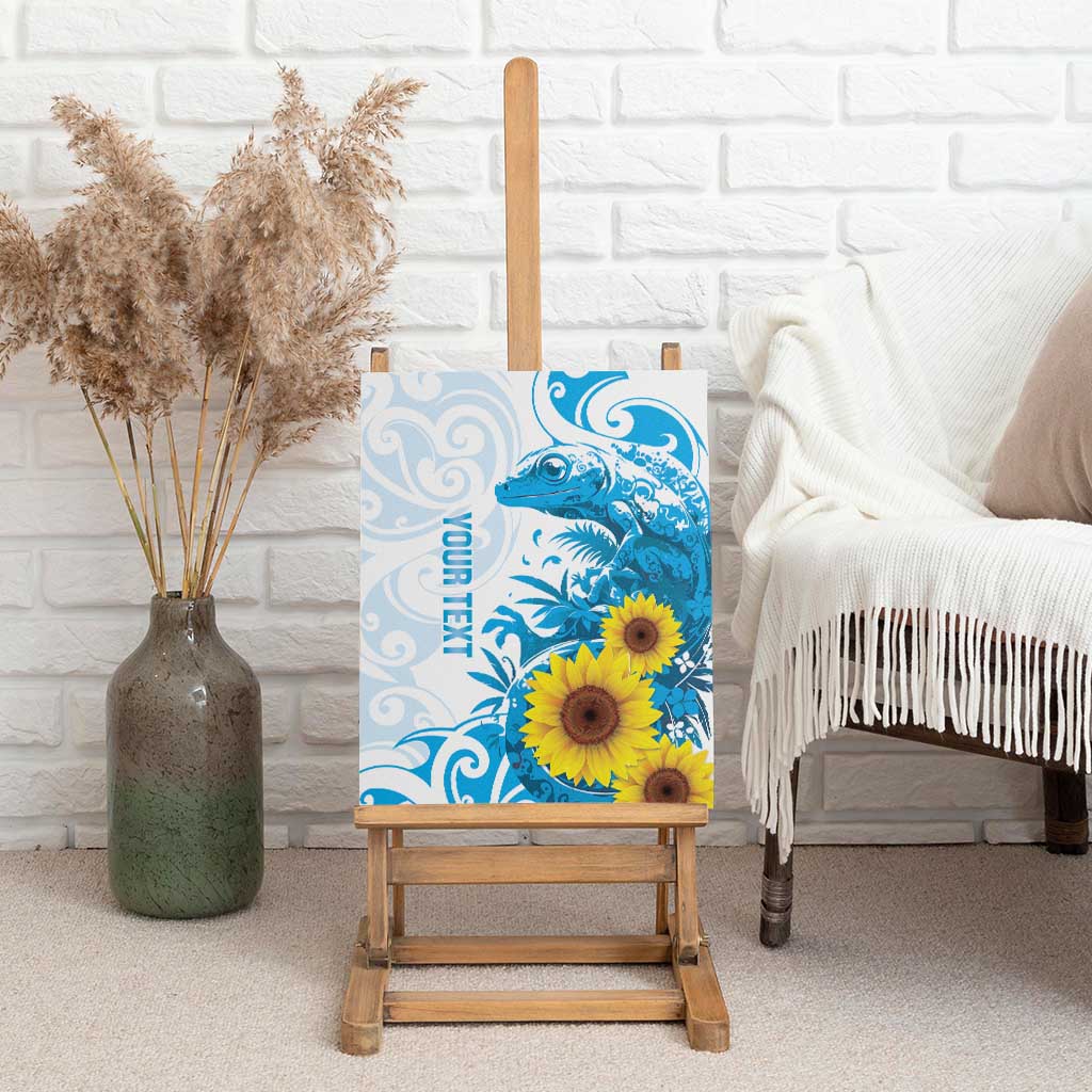 New Zealand Autism Awareness Month Canvas Wall Art Takiwatanga Maori Lizard With Sunflower