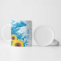 New Zealand Autism Awareness Month Ceramic Mug Takiwatanga Maori Lizard With Sunflower - Polynesian Pride