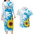 New Zealand Autism Awareness Month Couples Matching Long Sleeve Bodycon Dress and Hawaiian Shirt Takiwatanga Maori Lizard With Sunflower