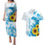 New Zealand Autism Awareness Month Couples Matching Puletasi and Hawaiian Shirt Takiwatanga Maori Lizard With Sunflower
