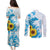 New Zealand Autism Awareness Month Couples Matching Puletasi and Long Sleeve Button Shirt Takiwatanga Maori Lizard With Sunflower