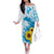 New Zealand Autism Awareness Month Family Matching Off The Shoulder Long Sleeve Dress and Hawaiian Shirt Takiwatanga Maori Lizard With Sunflower