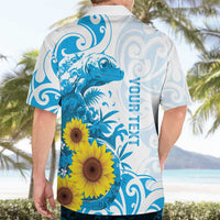 New Zealand Autism Awareness Month Hawaiian Shirt Takiwatanga Maori Lizard With Sunflower