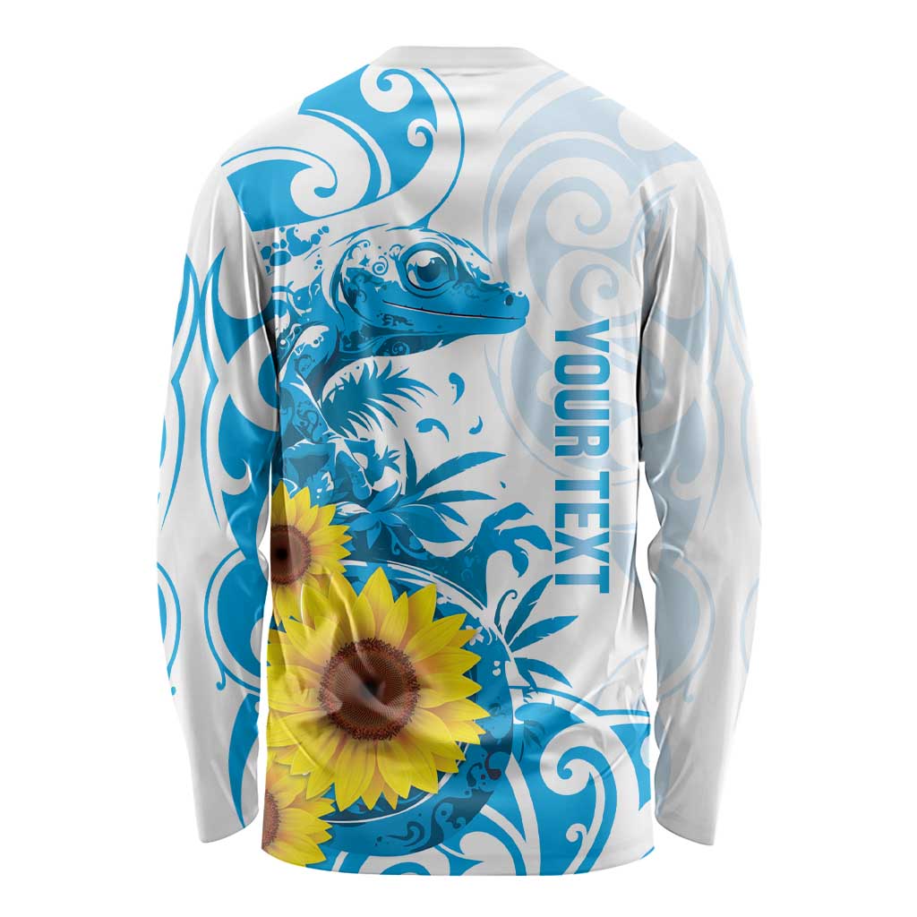 New Zealand Autism Awareness Month Long Sleeve Shirt Takiwatanga Maori Lizard With Sunflower