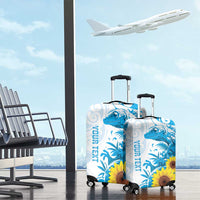 New Zealand Autism Awareness Month Luggage Cover Takiwatanga Maori Lizard With Sunflower