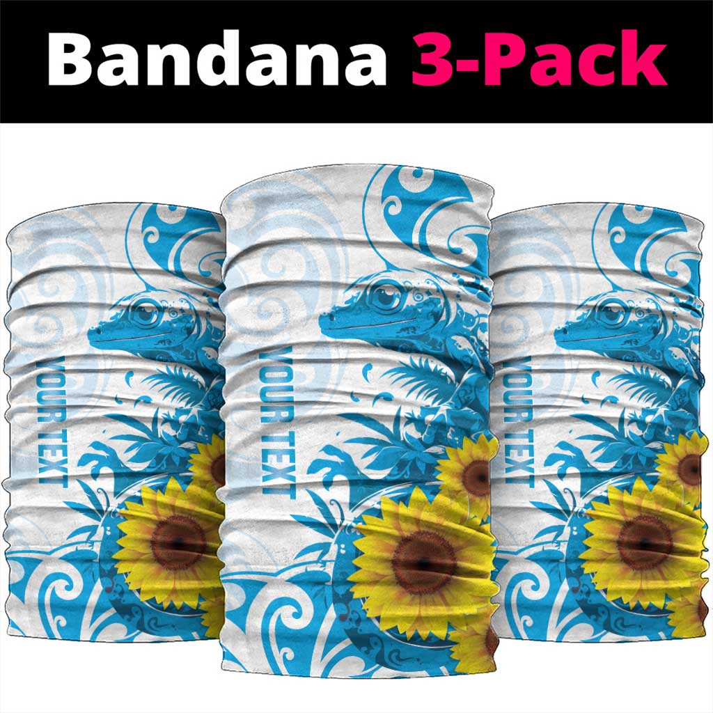 New Zealand Autism Awareness Month Neck Gaiter Takiwatanga Maori Lizard With Sunflower - Polynesian Pride