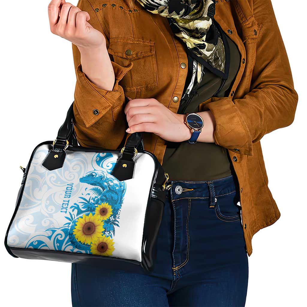 New Zealand Autism Awareness Month Shoulder Handbag Takiwatanga Maori Lizard With Sunflower