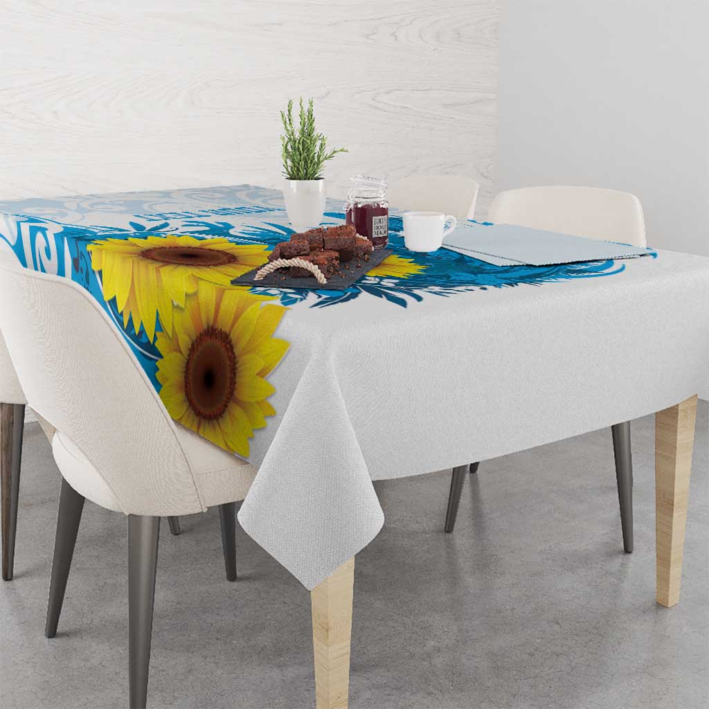 New Zealand Autism Awareness Month Tablecloth Takiwatanga Maori Lizard With Sunflower