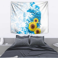 New Zealand Autism Awareness Month Tapestry Takiwatanga Maori Lizard With Sunflower