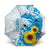 New Zealand Autism Awareness Month Umbrella Takiwatanga Maori Lizard With Sunflower - Polynesian Pride