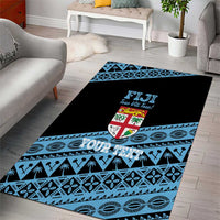 Fiji Rugby 2025 Custom Area Rug Fijian Tapa Toso Viti Toso - Black