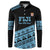 Fiji Rugby 2025 Custom Button Sweatshirt Fijian Tapa Toso Viti Toso - Black