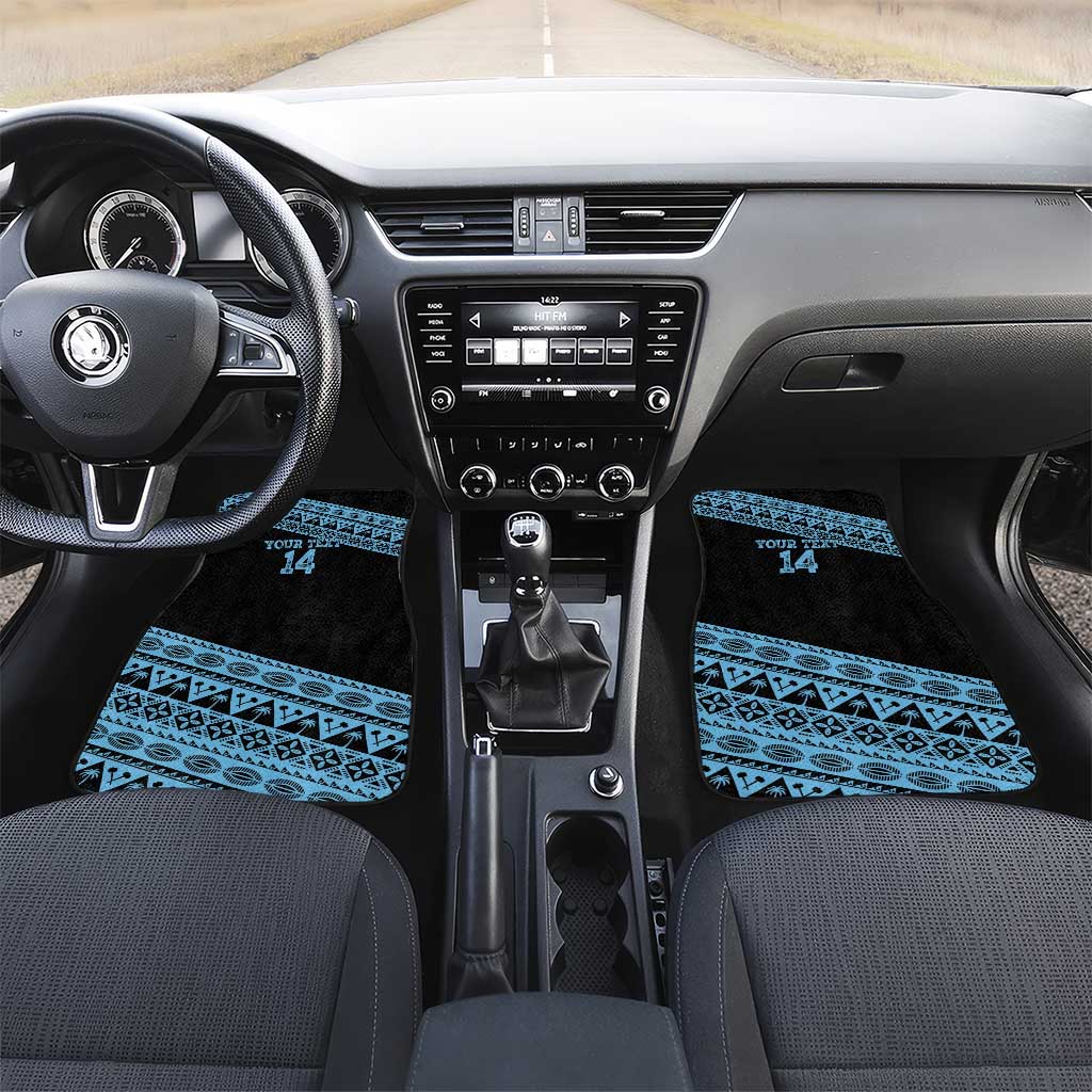 Fiji Rugby 2025 Custom Car Mats Fijian Tapa Toso Viti Toso - Black