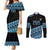 Fiji Rugby 2025 Custom Couples Matching Mermaid Dress and Long Sleeve Button Shirt Fijian Tapa Toso Viti Toso - Black