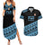 Fiji Rugby 2025 Custom Couples Matching Summer Maxi Dress and Hawaiian Shirt Fijian Tapa Toso Viti Toso - Black