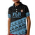 Fiji Rugby 2025 Custom Kid Polo Shirt Fijian Tapa Toso Viti Toso - Black