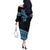 Fiji Rugby 2025 Custom Off The Shoulder Long Sleeve Dress Fijian Tapa Toso Viti Toso - Black