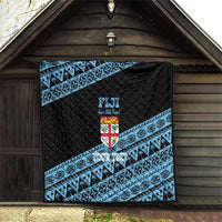 Fiji Rugby 2025 Custom Quilt Fijian Tapa Toso Viti Toso - Black
