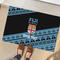 Fiji Rugby 2025 Custom Rubber Doormat Fijian Tapa Toso Viti Toso - Black