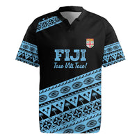 Fiji Rugby 2025 Custom Rugby Jersey Fijian Tapa Toso Viti Toso - Black