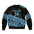 Fiji Rugby 2025 Custom Sleeve Zip Bomber Jacket Fijian Tapa Toso Viti Toso - Black