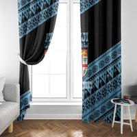 Fiji Rugby 2025 Custom Window Curtain Fijian Tapa Toso Viti Toso - Black