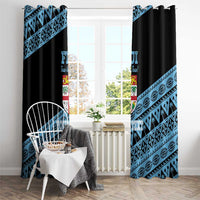Fiji Rugby 2025 Custom Window Curtain Fijian Tapa Toso Viti Toso - Black