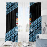 Fiji Rugby 2025 Custom Window Curtain Fijian Tapa Toso Viti Toso - Black