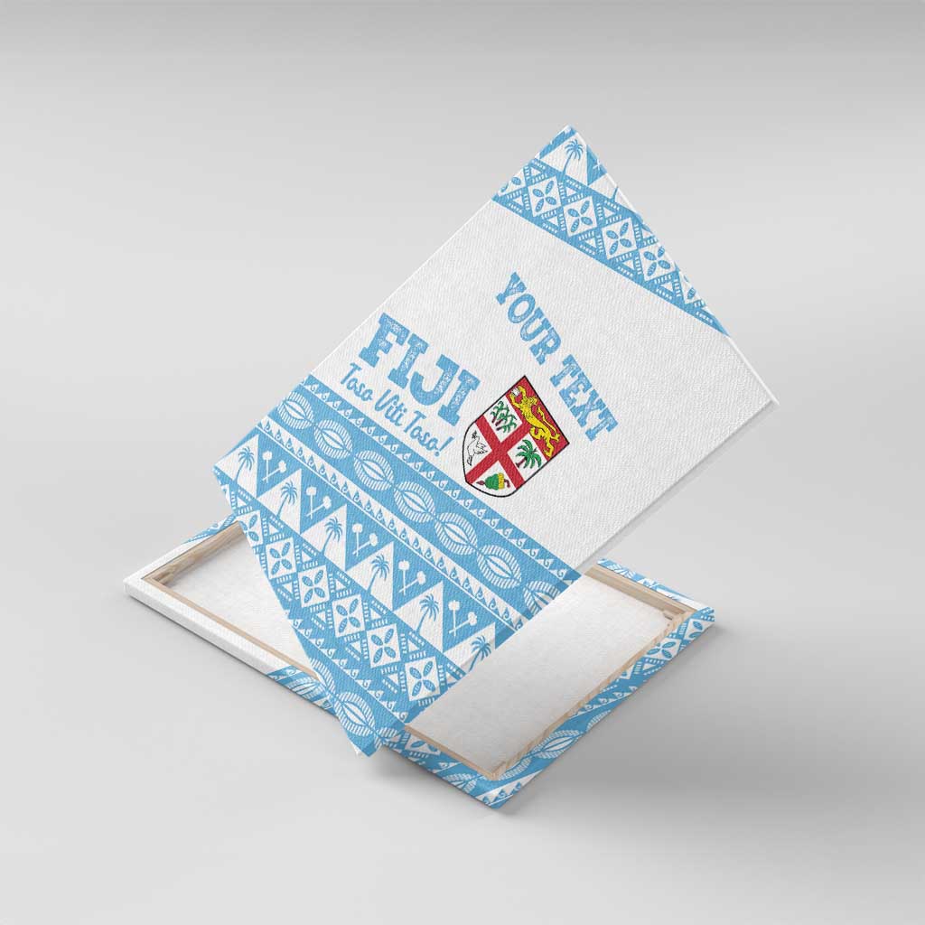 Fiji Rugby 2025 Custom Canvas Wall Art Fijian Tapa Toso Viti Toso - White