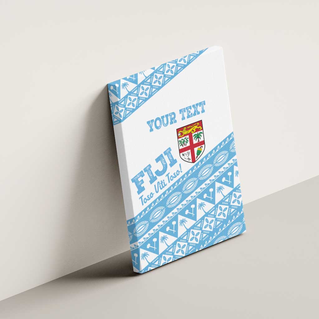 Fiji Rugby 2025 Custom Canvas Wall Art Fijian Tapa Toso Viti Toso - White