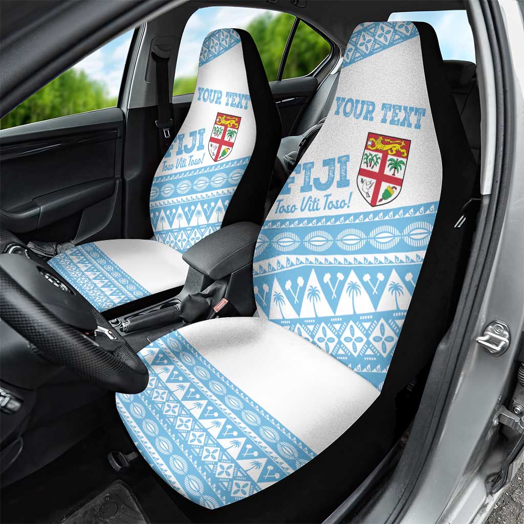 Fiji Rugby 2025 Custom Car Seat Cover Fijian Tapa Toso Viti Toso - White
