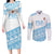 Fiji Rugby 2025 Custom Couples Matching Long Sleeve Bodycon Dress and Long Sleeve Button Shirt Fijian Tapa Toso Viti Toso - White