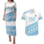Fiji Rugby 2025 Custom Couples Matching Puletasi and Hawaiian Shirt Fijian Tapa Toso Viti Toso - White