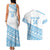 Fiji Rugby 2025 Custom Couples Matching Tank Maxi Dress and Hawaiian Shirt Fijian Tapa Toso Viti Toso - White