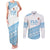 Fiji Rugby 2025 Custom Couples Matching Tank Maxi Dress and Long Sleeve Button Shirt Fijian Tapa Toso Viti Toso - White