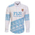 Fiji Rugby 2025 Custom Family Matching Off The Shoulder Long Sleeve Dress and Hawaiian Shirt Fijian Tapa Toso Viti Toso - White