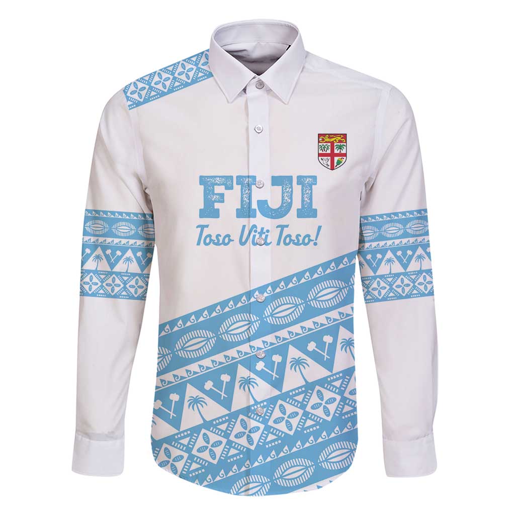 Fiji Rugby 2025 Custom Family Matching Off Shoulder Short Dress and Hawaiian Shirt Fijian Tapa Toso Viti Toso - White