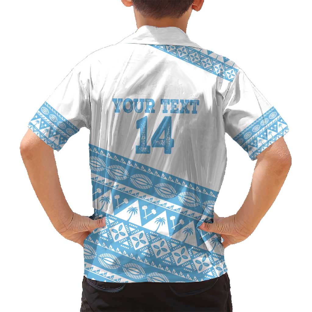 Fiji Rugby 2025 Custom Family Matching Puletasi and Hawaiian Shirt Fijian Tapa Toso Viti Toso - White