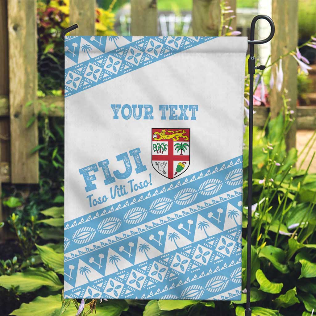 Fiji Rugby 2025 Custom Garden Flag Fijian Tapa Toso Viti Toso - White