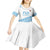 Fiji Rugby 2025 Custom Kid Short Sleeve Dress Fijian Tapa Toso Viti Toso - White