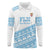Fiji Rugby 2025 Custom Long Sleeve Polo Shirt Fijian Tapa Toso Viti Toso - White