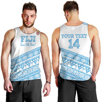 Fiji Rugby 2025 Custom Men Tank Top Fijian Tapa Toso Viti Toso - White
